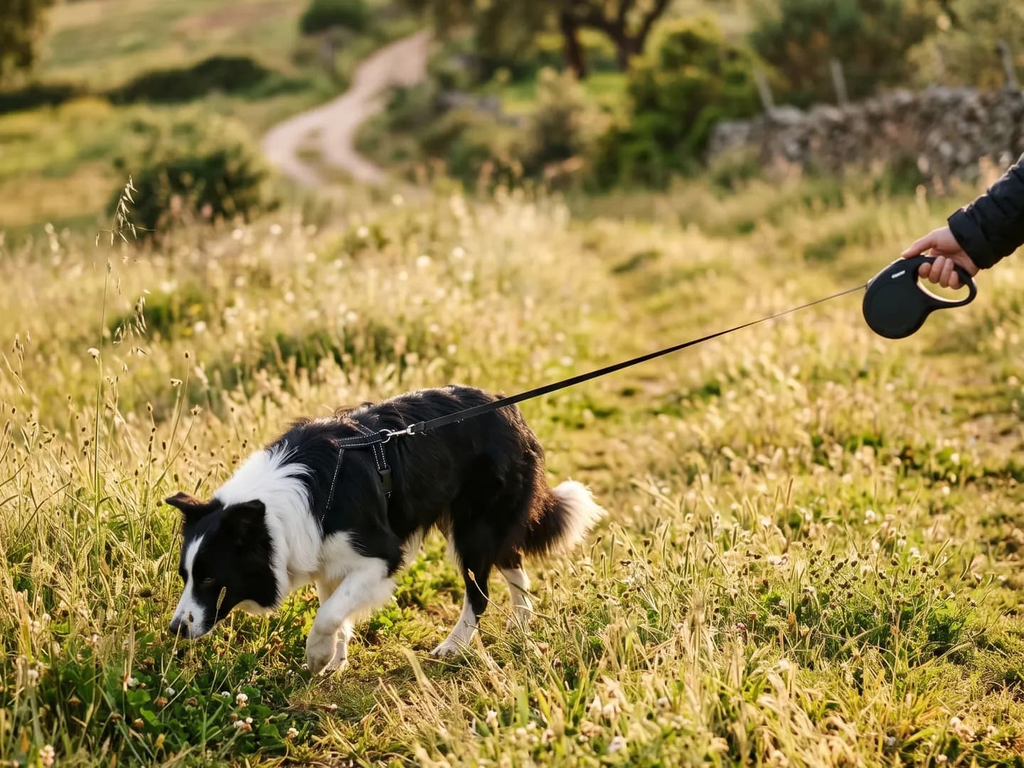 Cão em movimento durante uma actividade ao ar livre